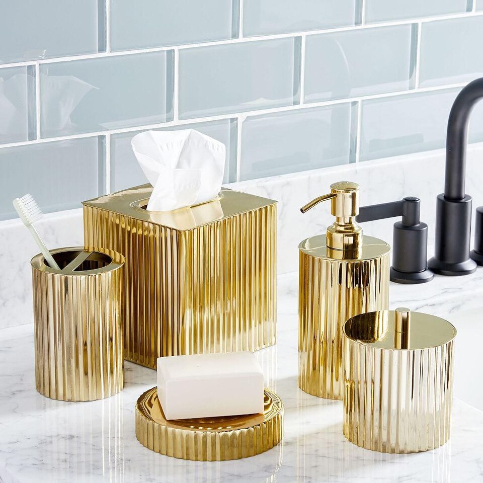 brass bathroom accessories set